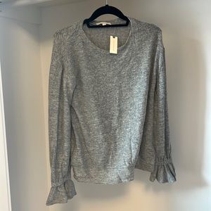 Anthropologie/ Éri + Ali S Grey Sweater with Frill Sleeves